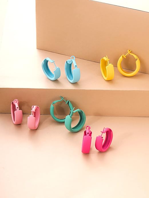 colourful hoop earrings