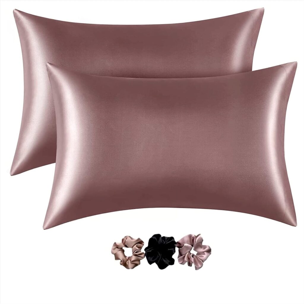 Dusty rose silk pillowcase