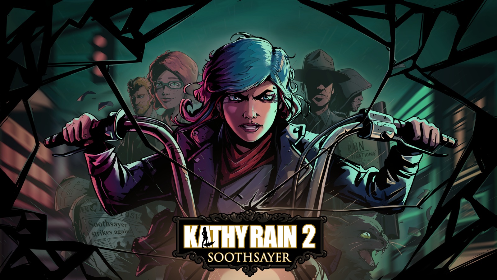 Kathy Rain 2: Soothsayer official key art. Clifftop Games / Raw Fury.